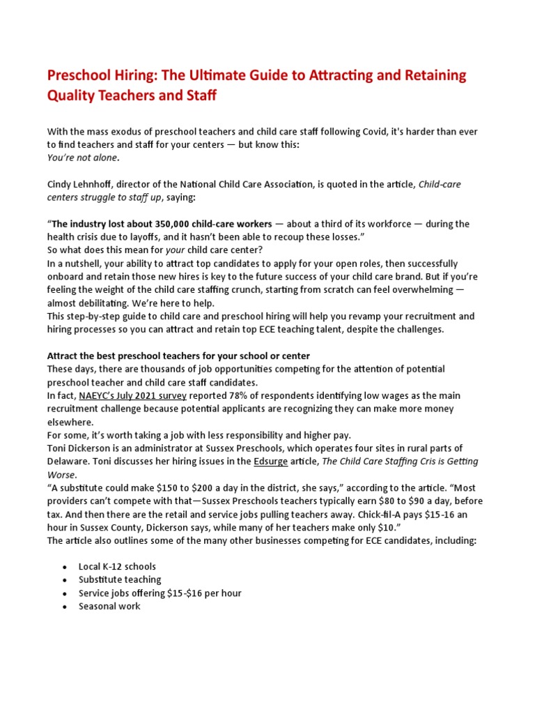 10 Preschools Hiring in New York Neighborhoods