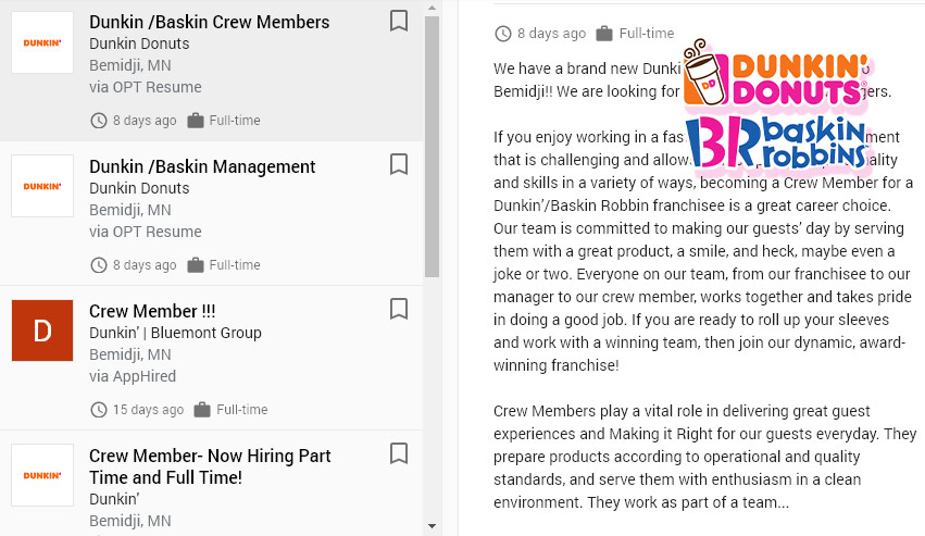 10 Dunkin Hiring in New York Neighborhoods